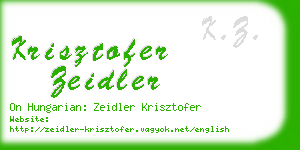 krisztofer zeidler business card